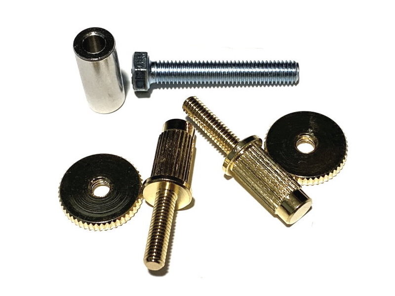 #3116-2 iNsert™ Gloss Gold, "Plus" GERMAN BELL BRASS conversion posts for Gibson® with Nashville and Heritage® with Schaller bridges