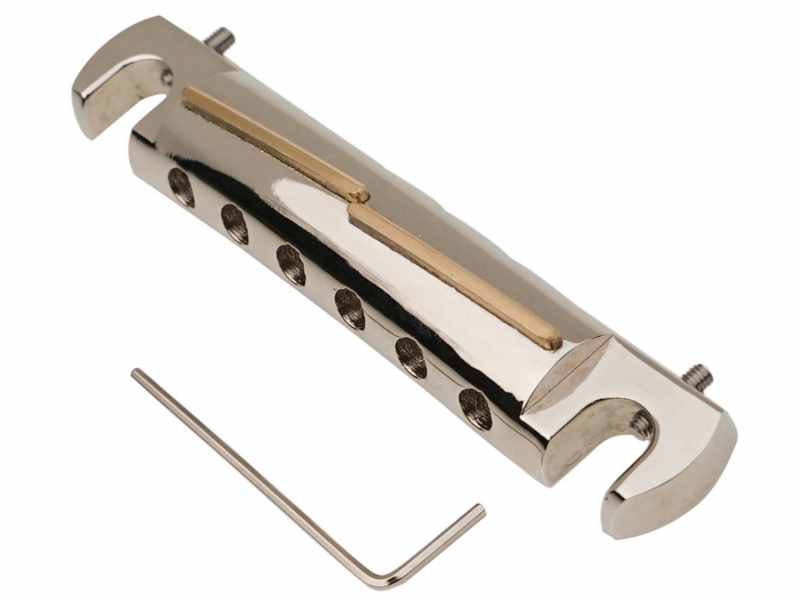 #3320-0 Tone-Bar™ Compensated Wrap Tailpiece/Bridge Gloss Nickel - Brass tone bars