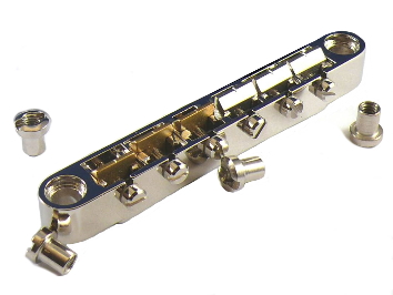 Faber HYBRIDge titanium and brass guitar bridge saddles
