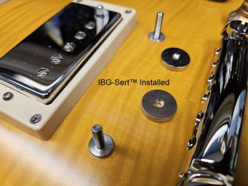 #3118-0 IBG-Sert™ Gloss Nickel, "Plus" GERMAN BELL BRASS conversion posts for Epiphone "Inspired By Gibson" - Image 4